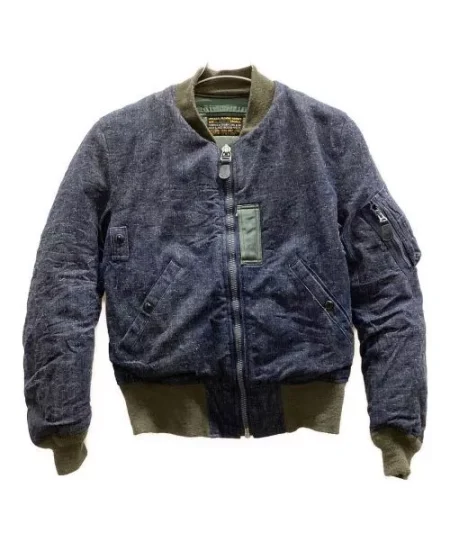 Buzz Rickson's X Sugar Cane Denim Navy Collab Limite Ma-1 Jacket