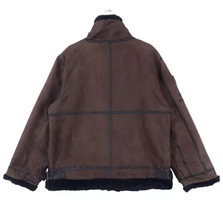 Dogtown B-3 Fur Sherpa Brown Leather Jacket.