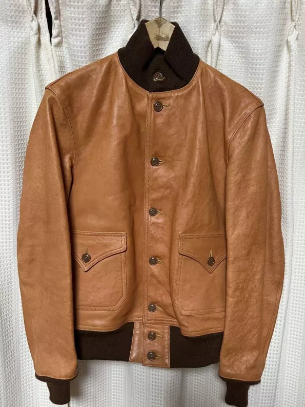 Freewheelers A-1 Brown Leather Bomber Flight Jacket