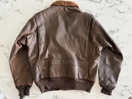 G-1 Korean Flying Brown Leather Bomber Jacket.