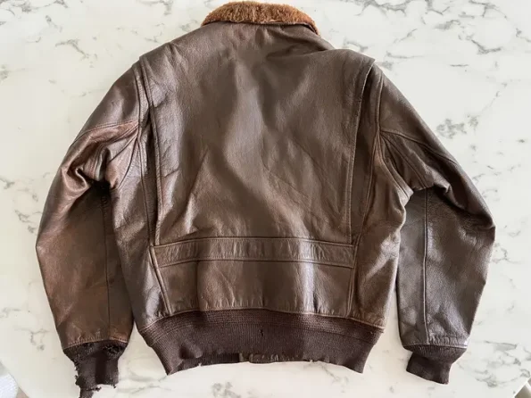 G-1 Korean Flying Brown Leather Bomber Jacket.