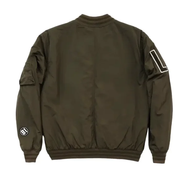 Guess Ma-1 Green Bomber Jacket With Patches.