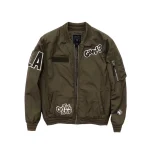 Guess Ma-1 Green Bomber Jacket With Patches