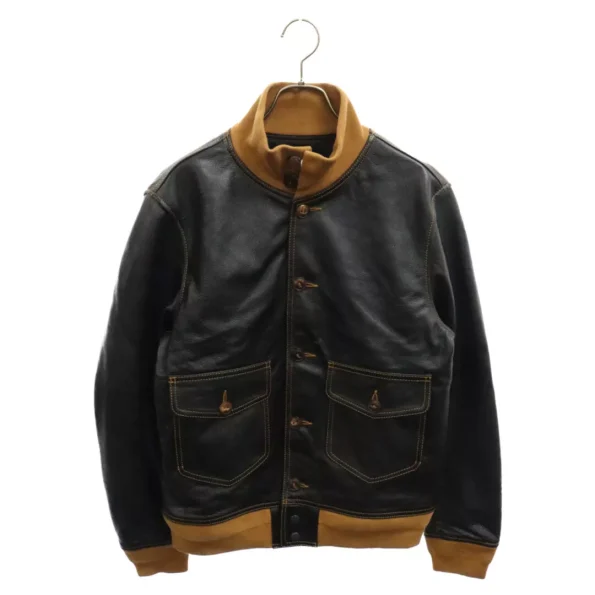 Liason Liaison A-1 Flight Cow Black Leather Jacket