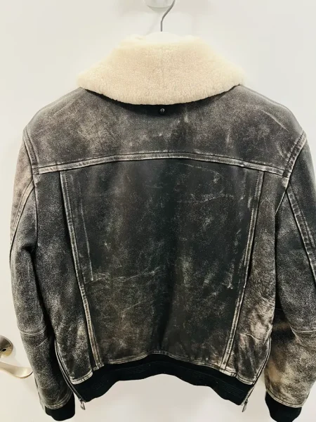 Mackage G-1 Style Leather Aging Effect Jacket.