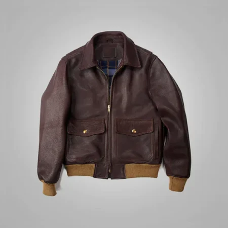 Men Brown Sheepskin Shearling B-3 Bomber Flying Aviator Leather Jacket
