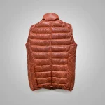 Men’s Bubble Brown Leather Shearling Vest