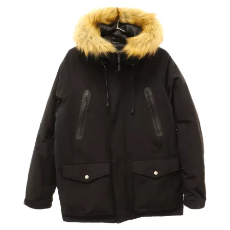 Military Snorkel Down Parka Black Fur Jacket