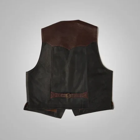 New Men Buffalo Black And Brown Leather Vest.