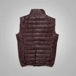 New Sheepskin Dark Brown Bubble Leather Vest For Men