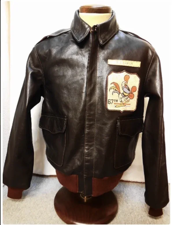 On The Way Up A-2 Brown Leather Flight Jacket.