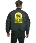 One Nation Ma-1 Black Classic Logo Embroidered Flight Jacket