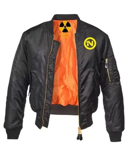 One Nation New Circle Logo Ma-1 Black Flight Jacket.