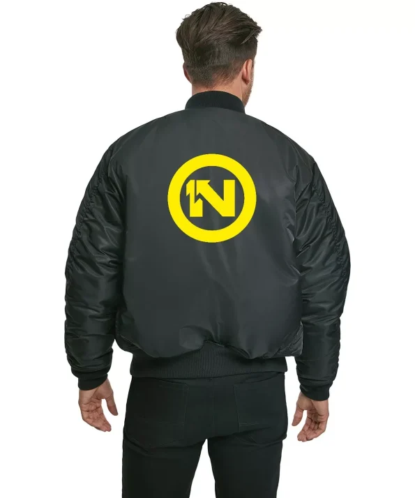 One Nation New Circle Logo Ma-1 Black Flight Jacket