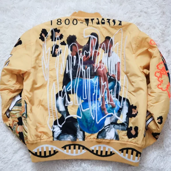 P.a.m Perks And Mini Men's Ma-1 Yellow Reversible Flight Jacket.