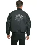 Pandemonium Ma-1 Bomber Silver Logo Embroidered Jacket