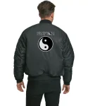 Perception Ma-1 Black Classic Logo Embroidered Flight Jacket
