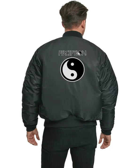 Perception Ma-1 Black Classic Logo Embroidered Flight Jacket