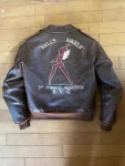 Real McCoys A-2 Hells Angels Brown Leather Flight Jacket.