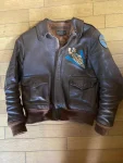 Real McCoys A-2 Hells Angels Brown Leather Flight Jacket.