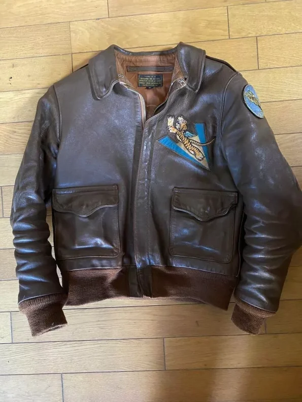 Real McCoys A-2 Hells Angels Brown Leather Flight Jacket