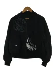 SS22 Patchwork Logo Reversible MA-1 Black Military Jacket