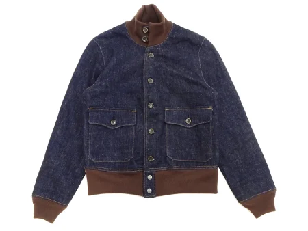 Samurai Jeans A-2 Navy Blue Denim Bomber Jacket