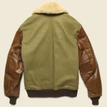 Schott B-15 Olive And Brown Wool And Leather Jacket