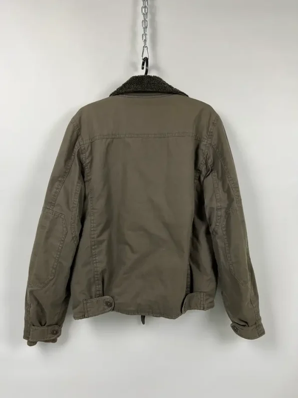 Schott Vintage 90s Sheepskin B-3 Grey Jacket.