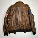 Top Gun Maverick Airman Brown Faux Leather Bomber Jacket