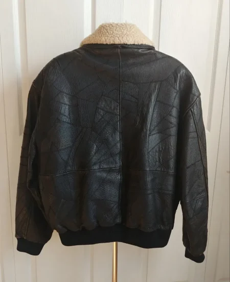 Top Gun Maverick Glen Wood Black Leather Aviator Bomber Flight Jacket.