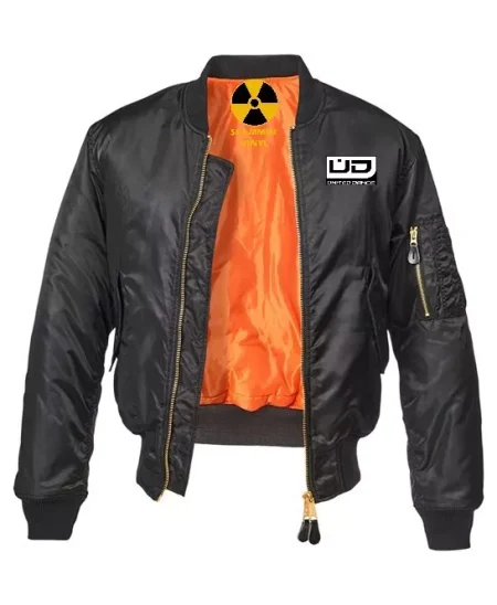 United Dance Ma-1 Black Bomber Logo Embroidered Jacket.