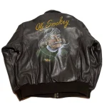Us Wings Brown Leather Hand Painted A-2 Flight Jacket