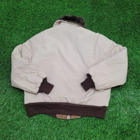 Vintage 80s B-15 Beige Bomber Jacket.