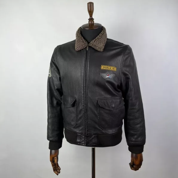 Vintage Avirex Charlie B-2 Leather Bomber Aviator Jacket