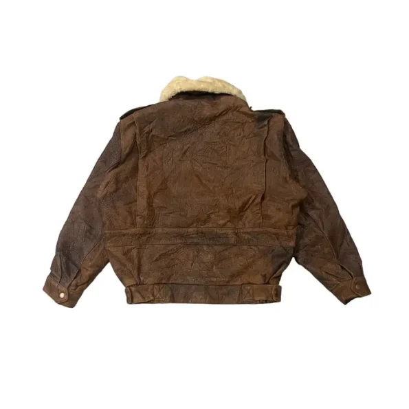 Vintage G-2 Brown Sherpa Collar Leather Jacket.
