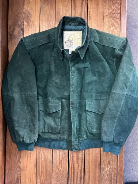 Vintage Green Suede A-2 Bomber Jacket