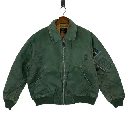 Vintage Houston B-15 Green Bomber Zipper Jacket