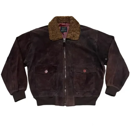 Vintage Military USN G-1 Brown Suede Leather Jacket