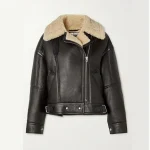 Women RAF B-3 Black Sheepskin Shearling Leather Jacket