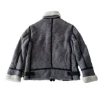 Zara B-3 Grey Shearling Bomber Flight Jacket
