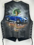 Airbrush Shelby Cobra Black Leather Vest