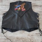 America Eagle Women’s Black Leather Motorcycle Vest
