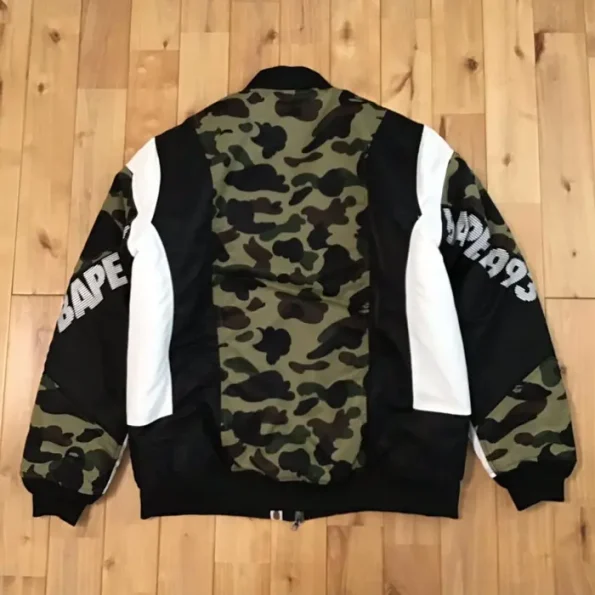 Bape Logo 1st Camo Green A Bathing Ape Ma-1 Bomber Jacket.