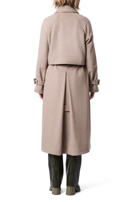 Bernardo Belted Wool Blend Melton Coat.