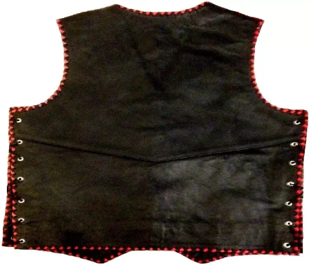 Buckle Ride Touring Braided Biker Leather Vest.