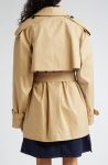 Burberry Belted Short Cotton Trench Coat