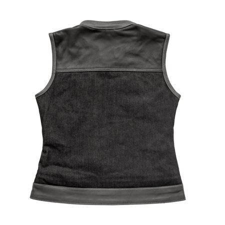 Guardian Women's Club Style Leather Denim Vest.