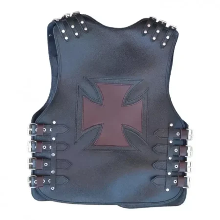 Handmade Motorcycle Brown Leather Vest.