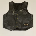 Harley Davidson Men's Biker Motorcycle Black Leather Vest
